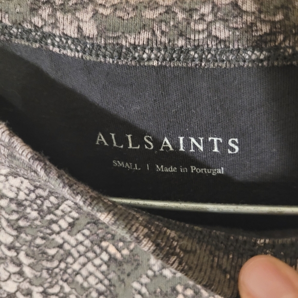 All Saints Women's Kaa Joy Snakeskin cotton T-Shirt - Picture 5 of 5